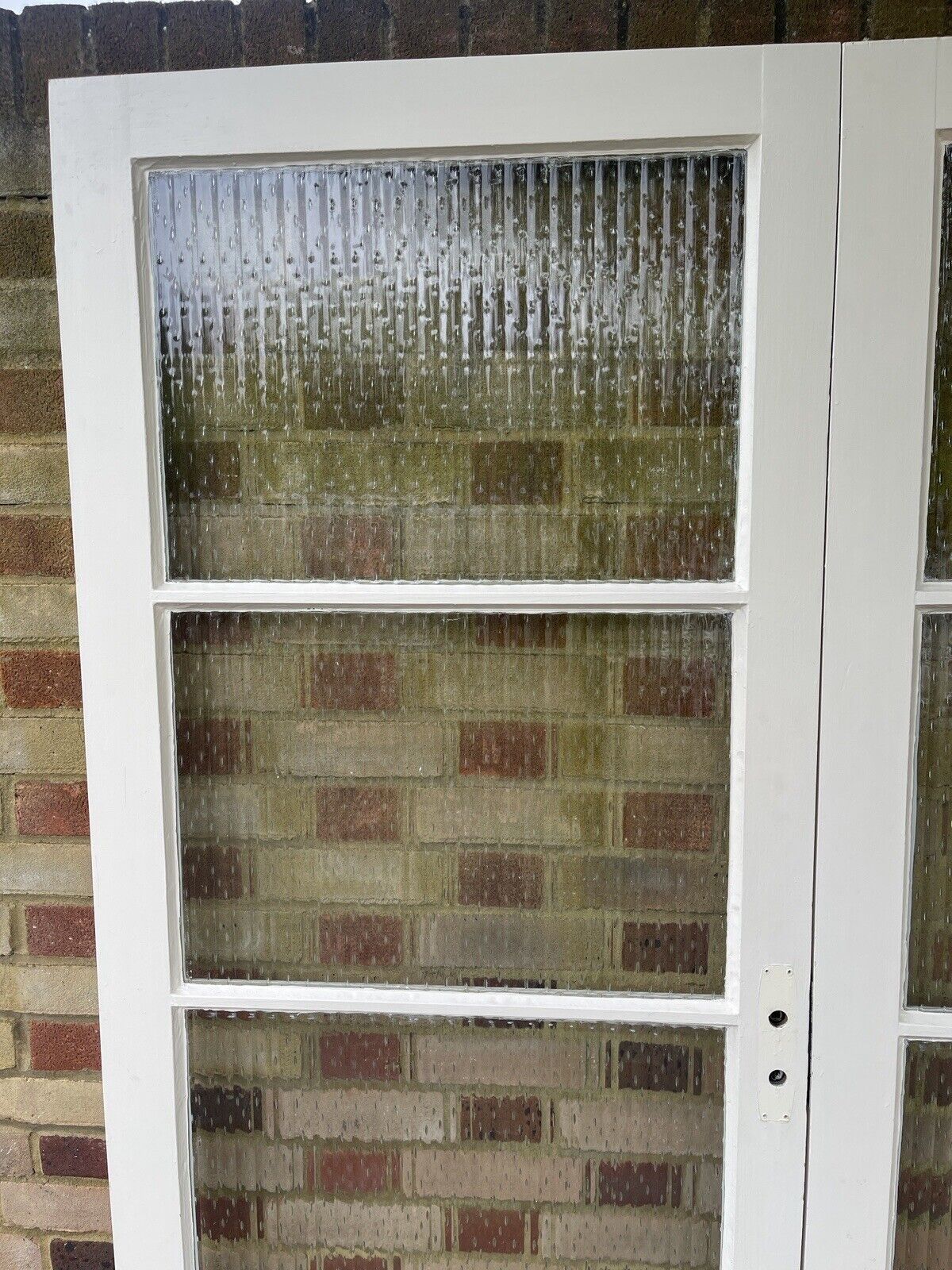 Reclaimed Reeded Glass Internal Or External French Doors 1954 x 1515mm