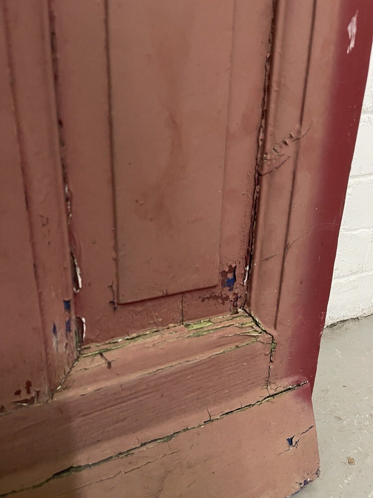 Reclaimed Old 1930s Edwardian Wooden Panel Front Door 1990 Or 1985mm x 755mm