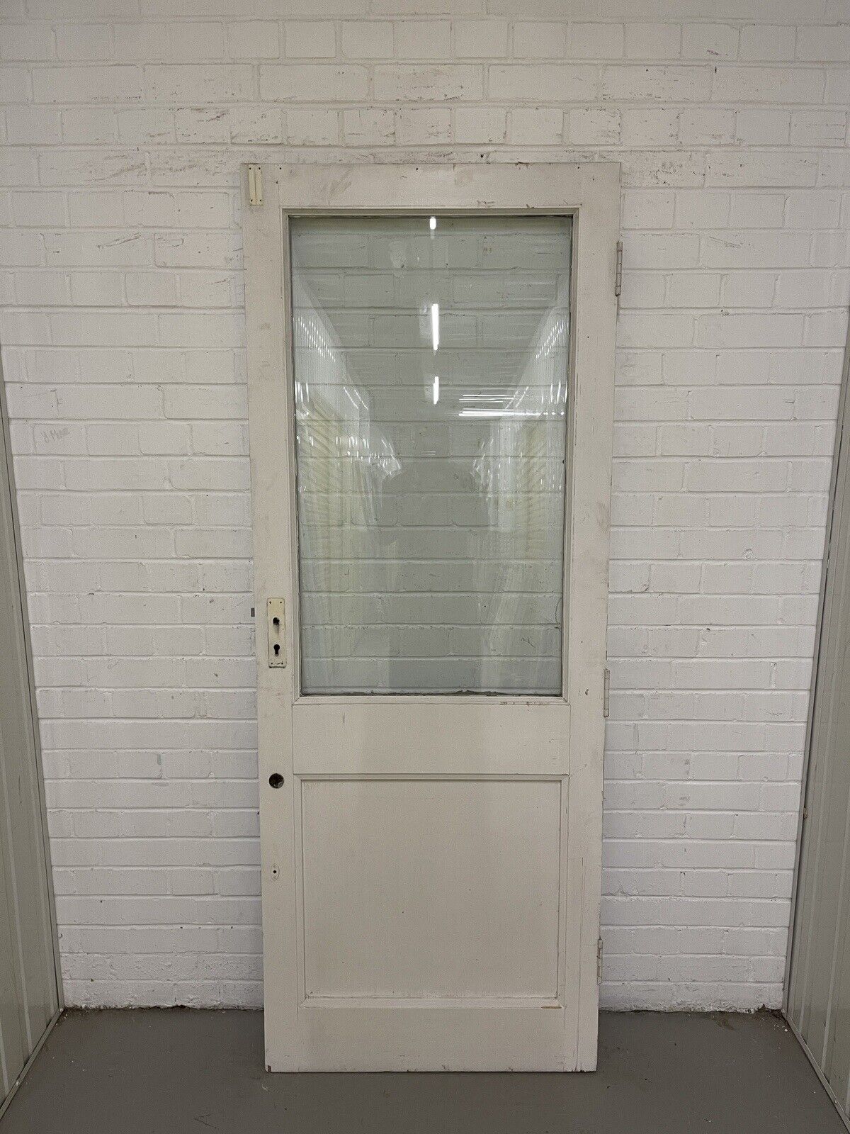 Reclaimed Old Double Glazed Glass Wooden Door Side Back Door 1963 x 758mm