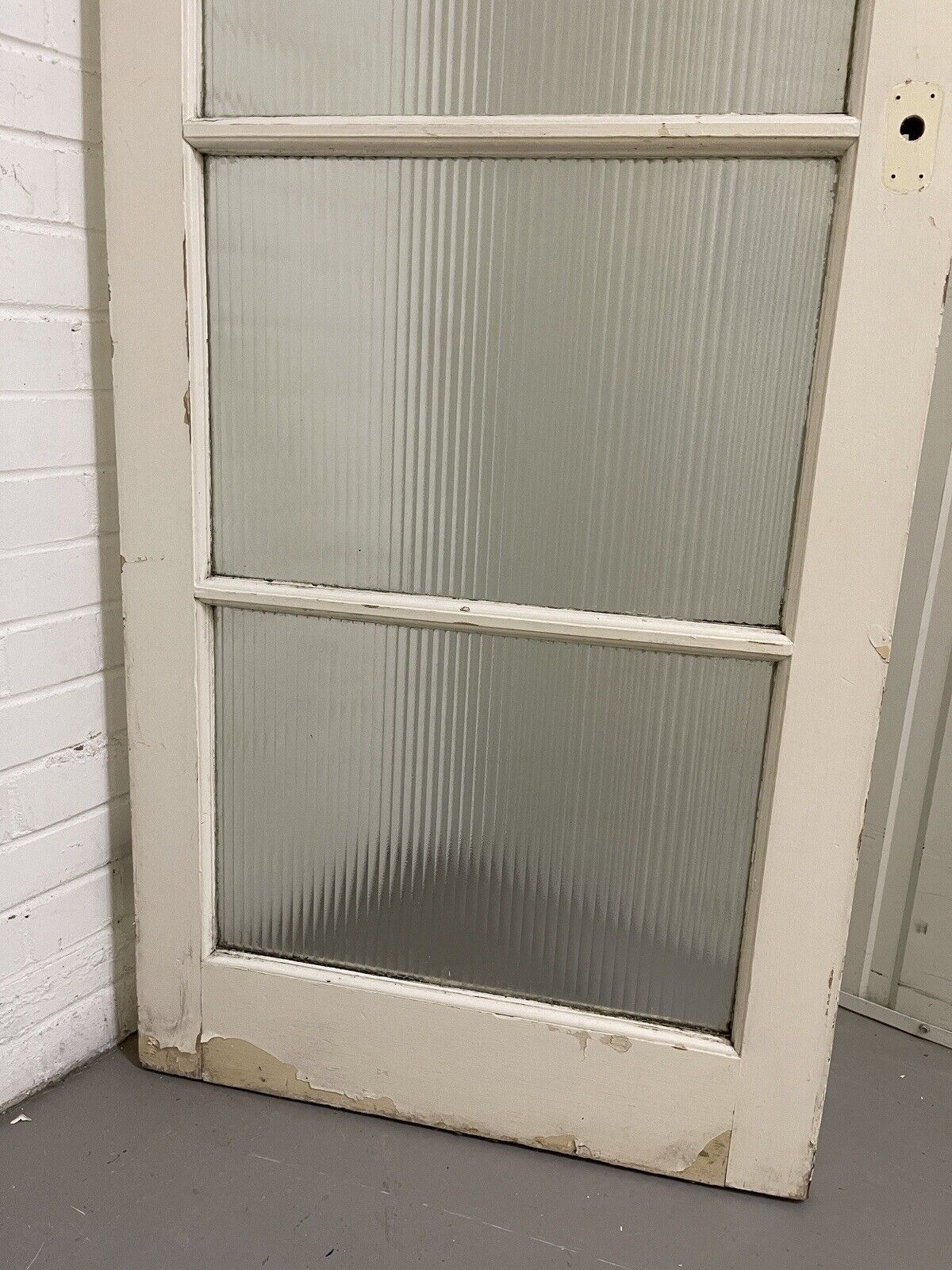 Reclaimed Frosted Reeded Glass Internal Or External Door 1950 x 760mm