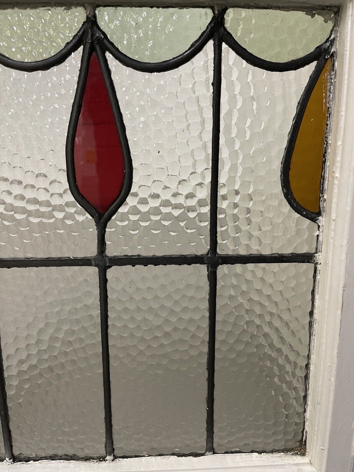 Reclaimed Leaded Light Stained Glass Window Panel 470 x 505mm