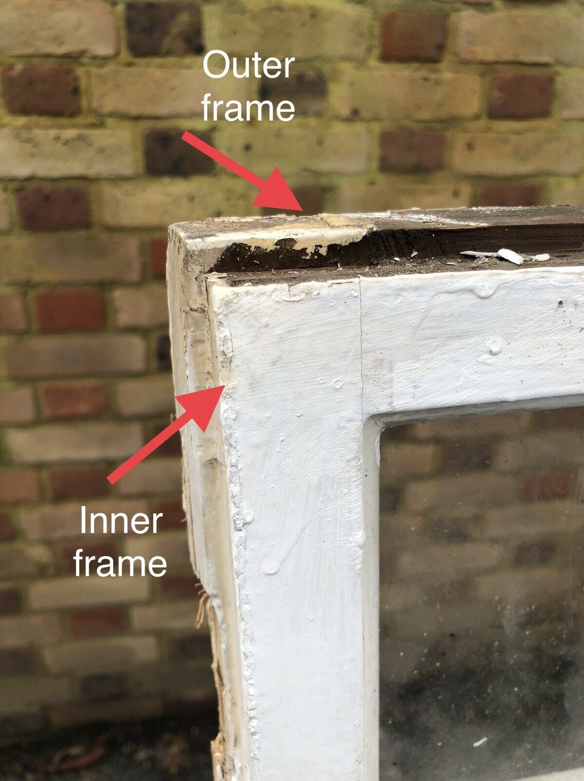 Reclaimed Leaded Light Panel Wooden Window