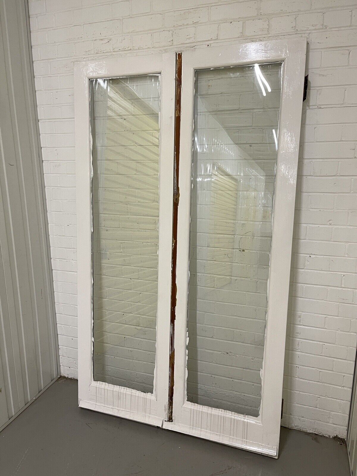 Reclaimed Old French Double Glazed Glass Wooden Double Doors 1975 x 1165mm