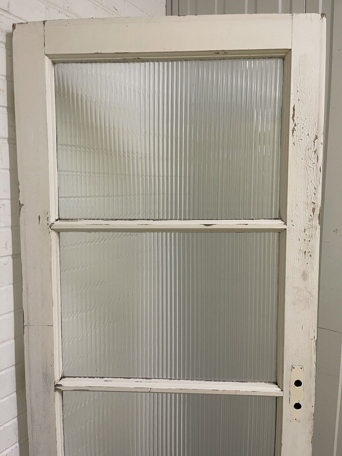 Reclaimed  Reeded Glass Internal Or External Door 1970 x 762mm