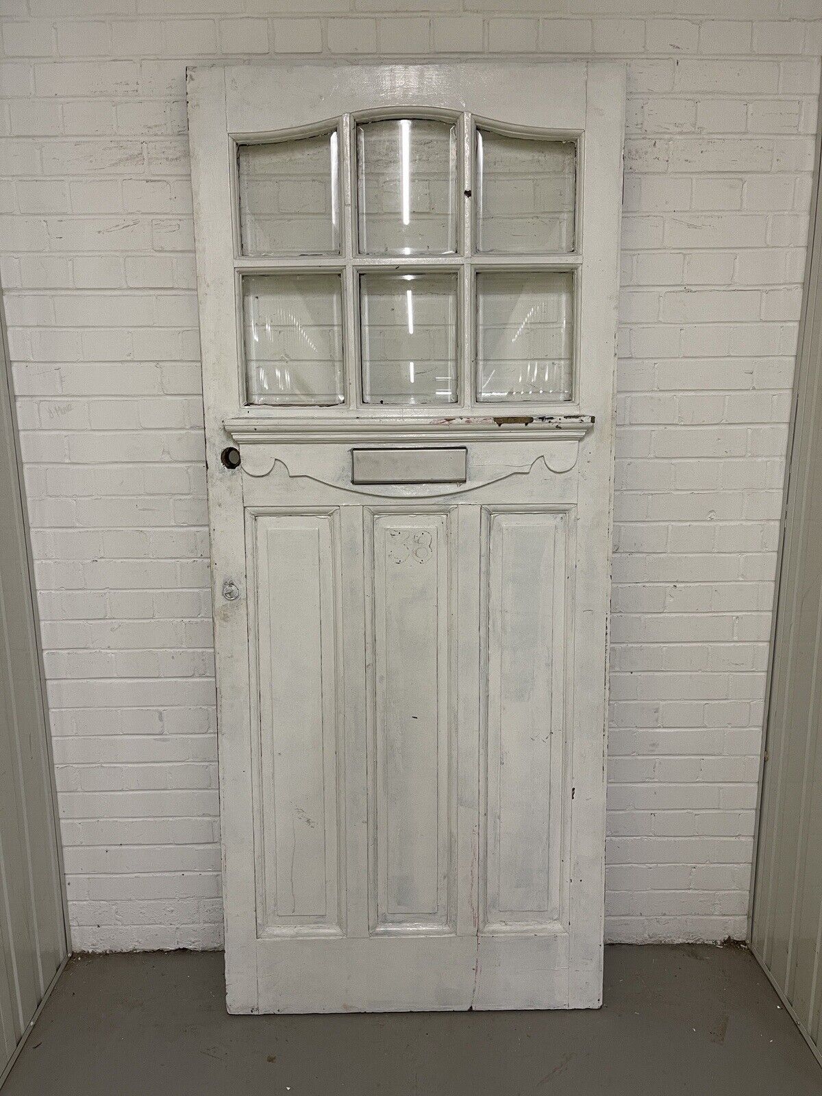 Reclaimed Edwardian Wooden Panel External Front Door 2130 or 2135 x 910mm