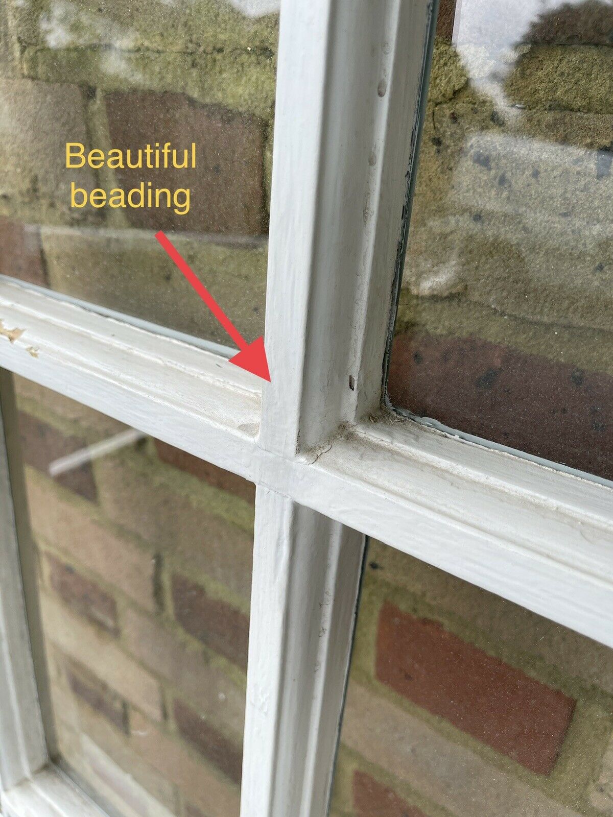 Reclaimed Old Georgian 8 Panel Wooden Window 1500 x 520mm
