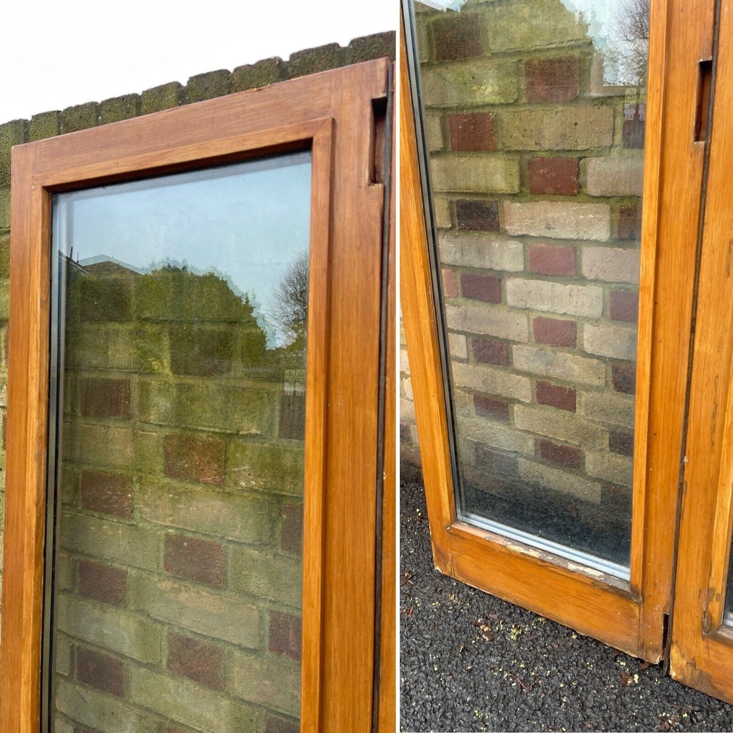 Solid Oak Double Glazed Bifold Sliding External Doors NO FRAME 1970 x 1710mm