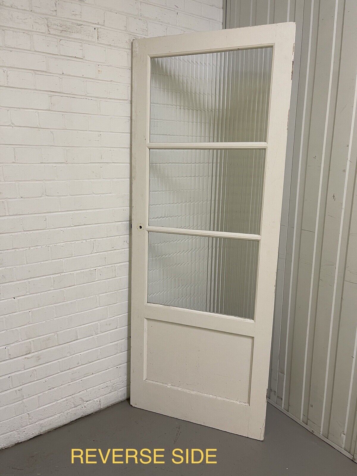 Reclaimed  Reeded Glass Internal Or External Door 1965 x 760mm
