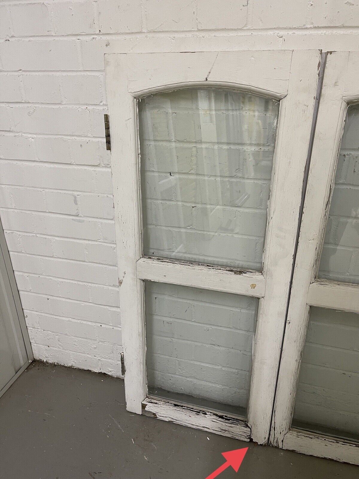 Two Pairs Of French Arch Double Glazed Wooden Windows 1040 x 895mm 1040 x 895mm