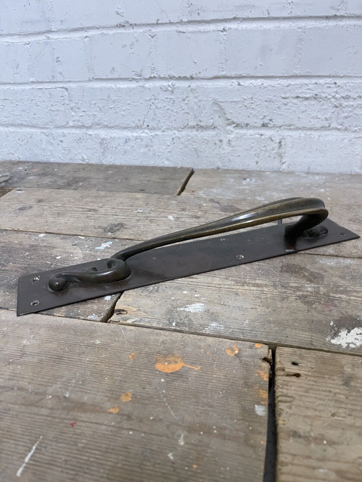 Reclaimed Old Art Nouveau Phosphor Bronze Door Pull Handle 355mm or 14 inches