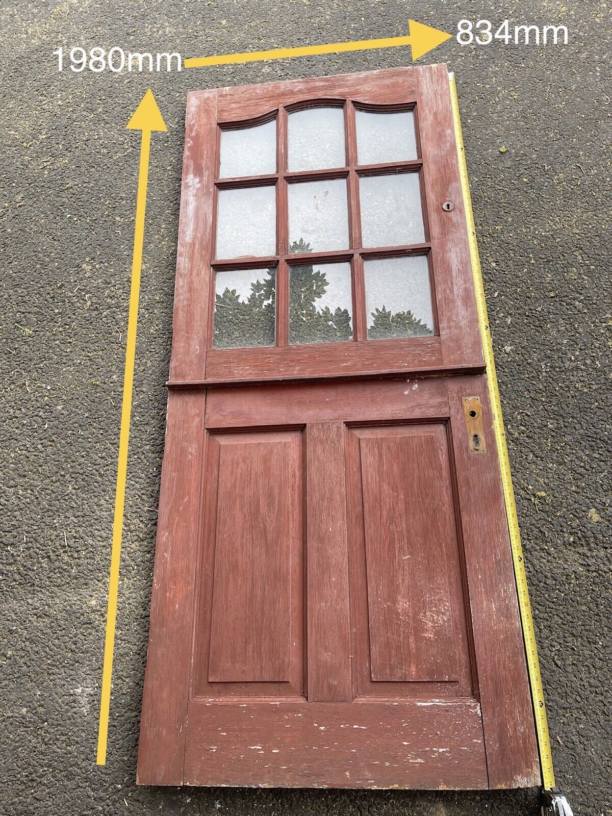 Solid Hardwood External Glass panel Stable Door 1980 X 834mm
