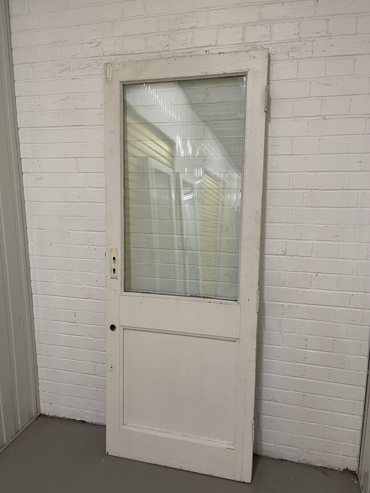 Reclaimed Old Double Glazed Glass Wooden Door Side Back Door 1963 x 758mm
