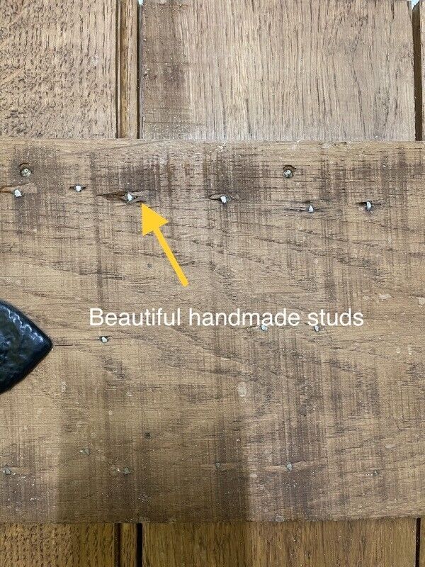 Reclaimed Oak Old Handmade Studded Ledge and Brace door 1830 x 680mm