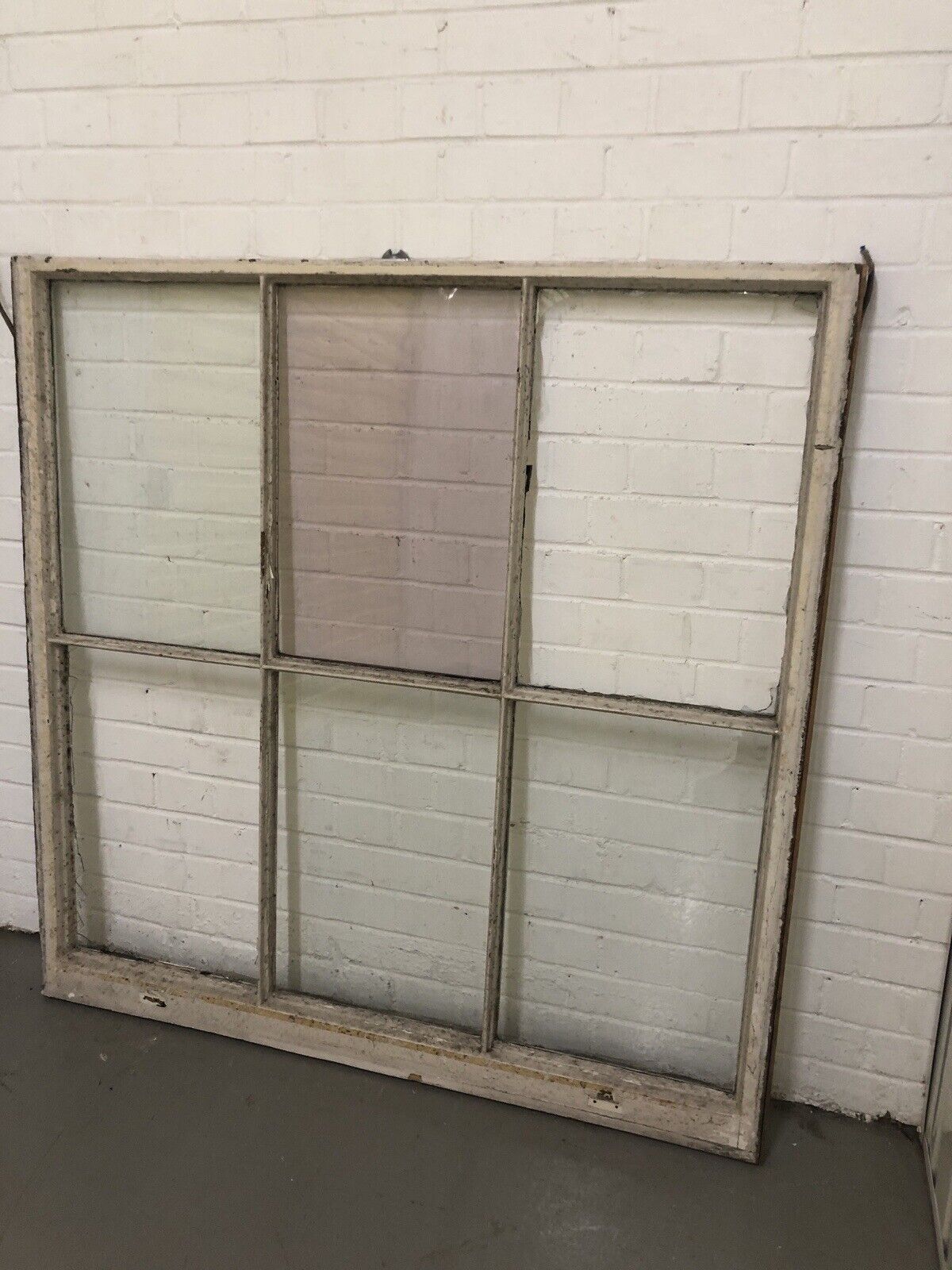 Reclaimed Old Large Georgian 6 Panel Wooden Window 1217 x 1225mm