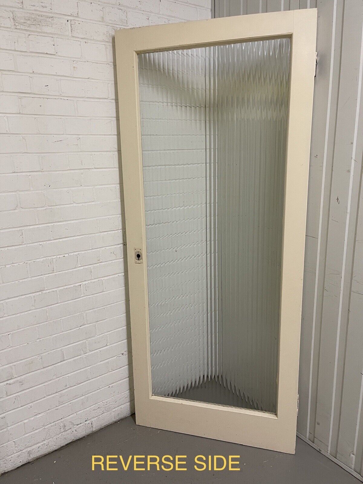 Reclaimed Reeded Glass Internal Or External Door 1975 or 1969 x 840mm