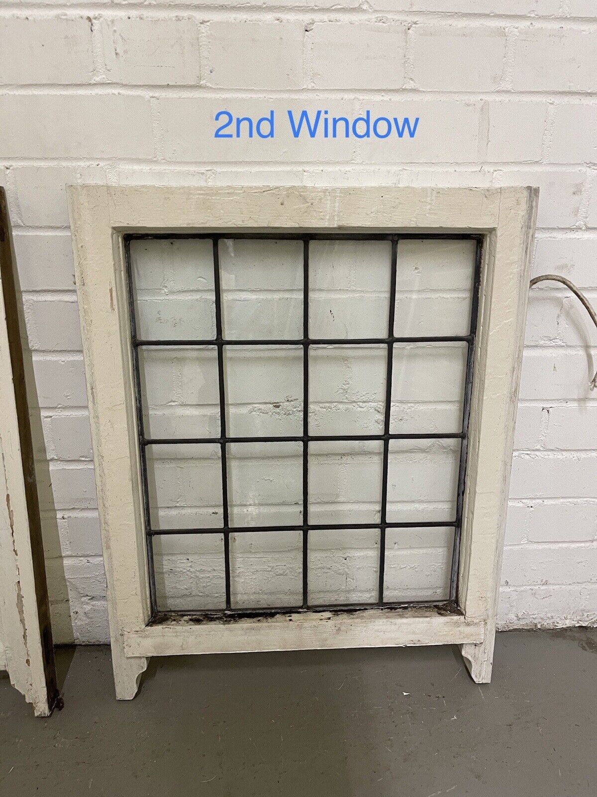 Pair Of Reclaimed Leaded Light Panel Wooden Window 530 x 675mm 530 x 675mm