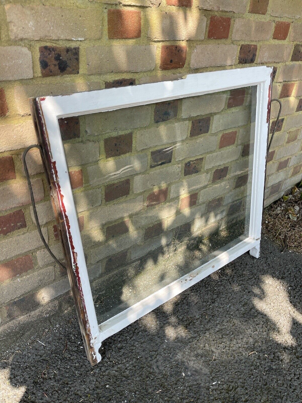 Reclaimed Old Cylinder Glass Wooden Sash Window Glass Size 780 x 660mm