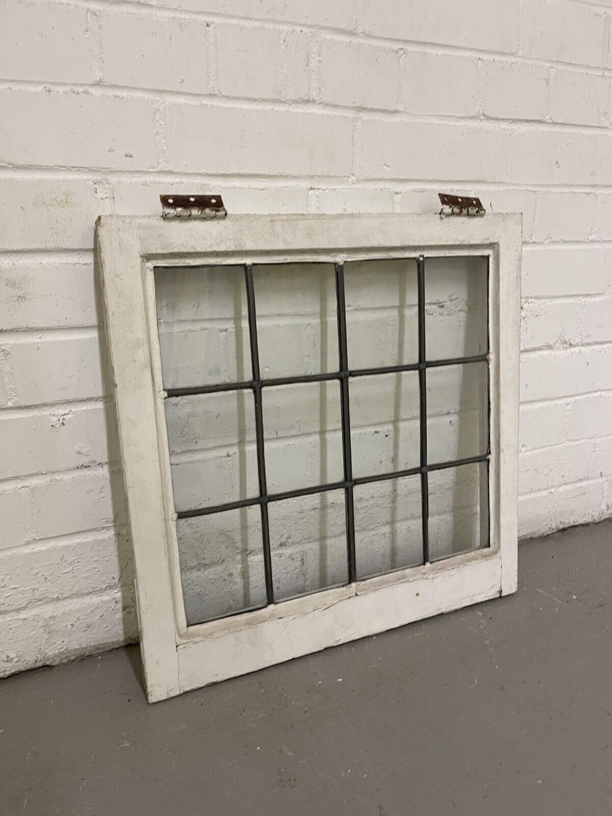 Reclaimed Leaded Light Panel Wooden Windows 505 x 515mm