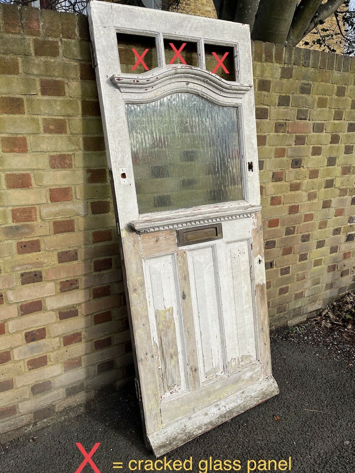 Reclaimed Victorian Edwardian Wooden Panel External Front Door 2030 x 865mm