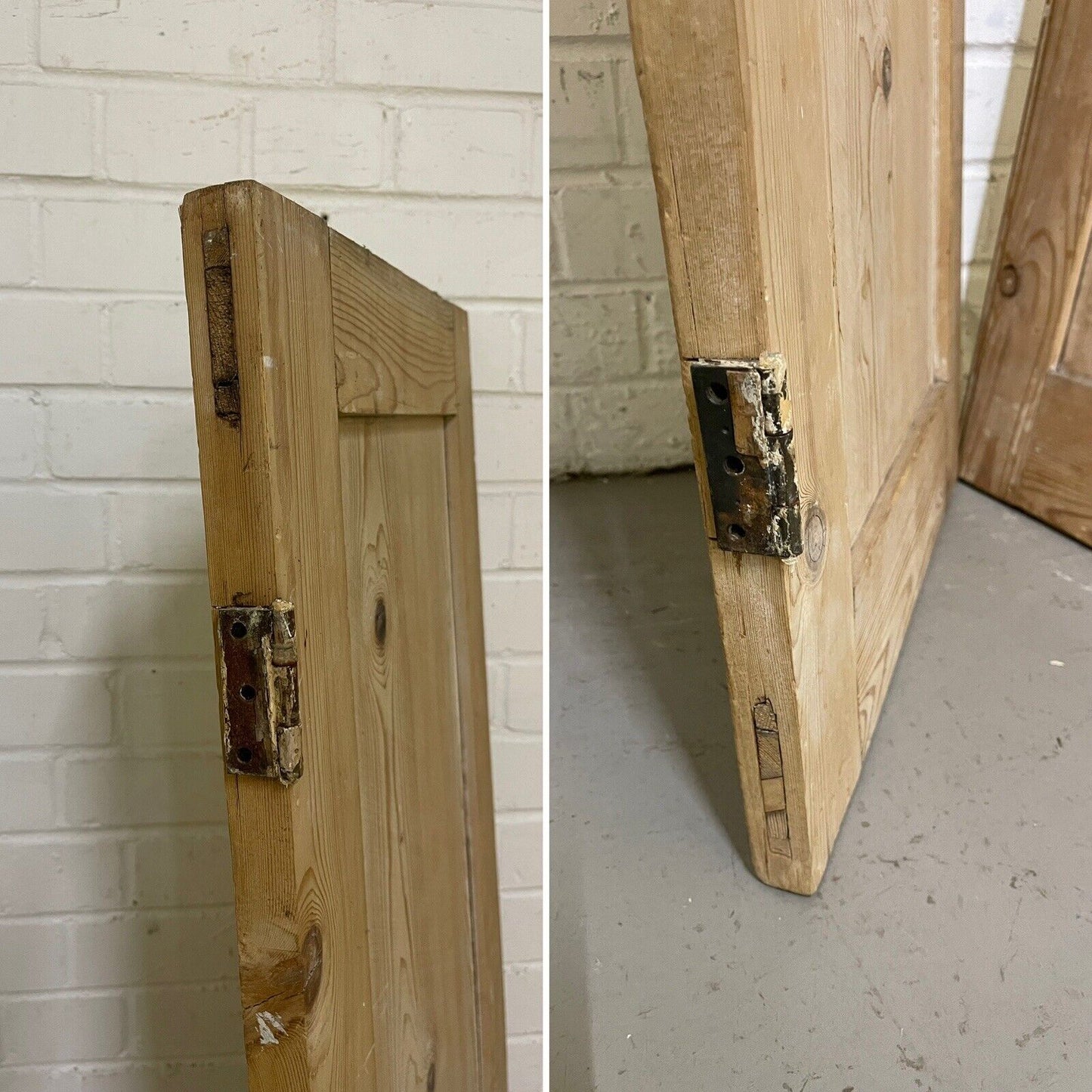 Pair Of Reclaimed Interlocking Victorian Pine  Alcove Cupboard Doors 1605 x 887