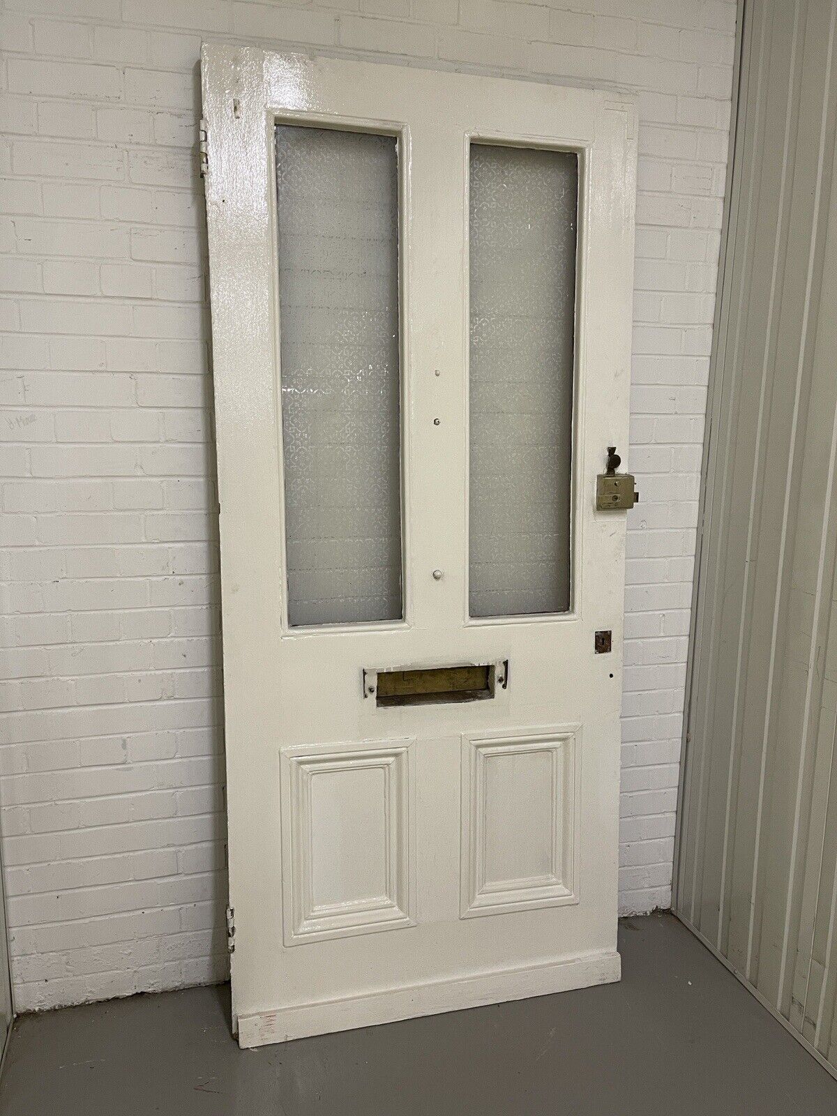 Reclaimed Old Victorian Wooden Panel Front Door Etched Glass 2170 or 2175 x 990