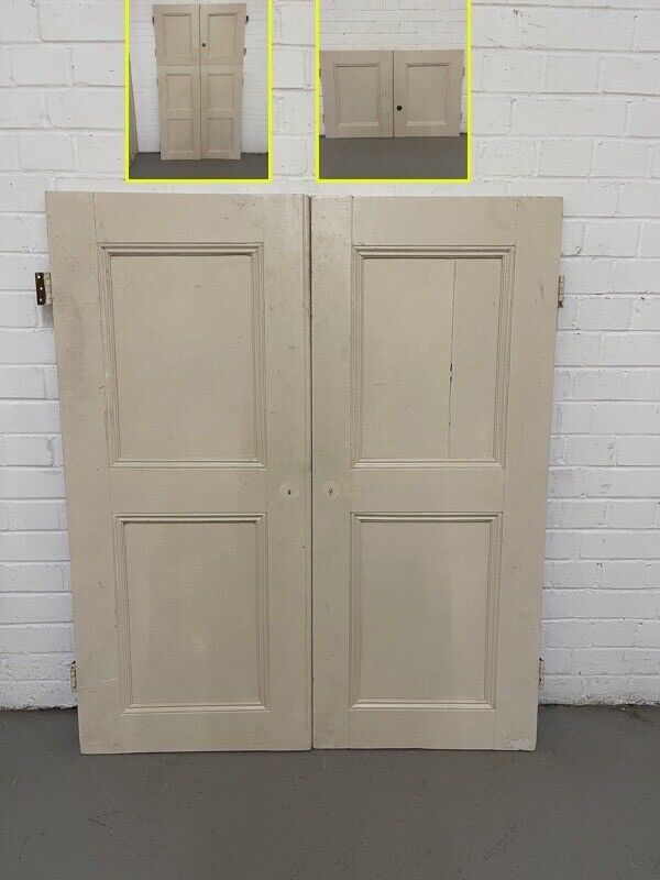 Reclaimed Pine Victorian Alcove Cupboard Doors Inter-locking 1020 x 1195mm