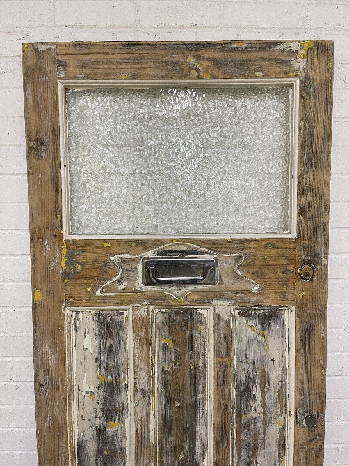 Reclaimed Old Edwardian Arts Crafts Wooden Panel Front Door 2025mm x 807mm
