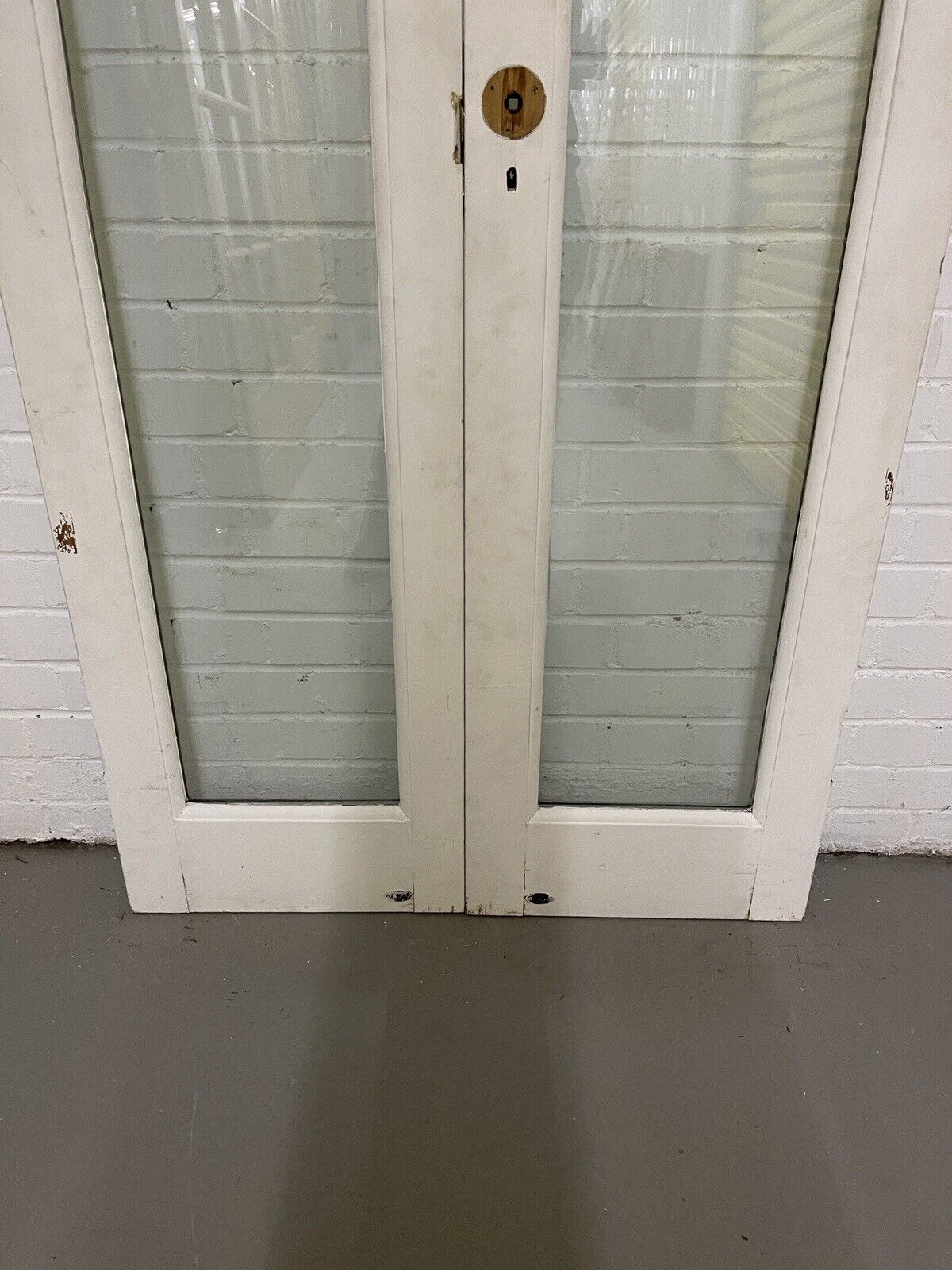 Reclaimed Old French Double Glazed Wooden Double Doors 1960 x 920mm
