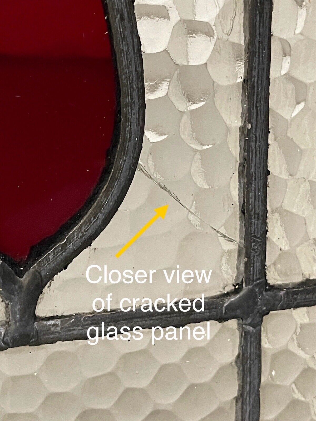 Reclaimed Leaded Light Stained Glass Window Panel 430 x 455mm