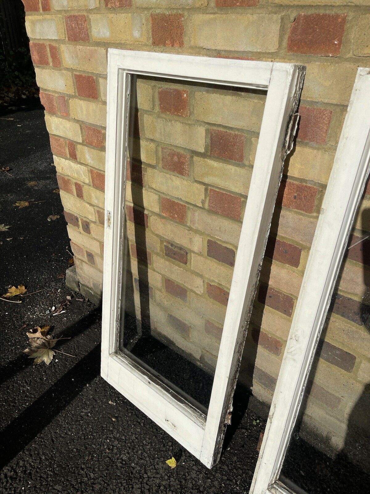 Job Lot Of Reclaimed Old Wooden Panel Sash Windows Cylinder Wavy Glass X 5