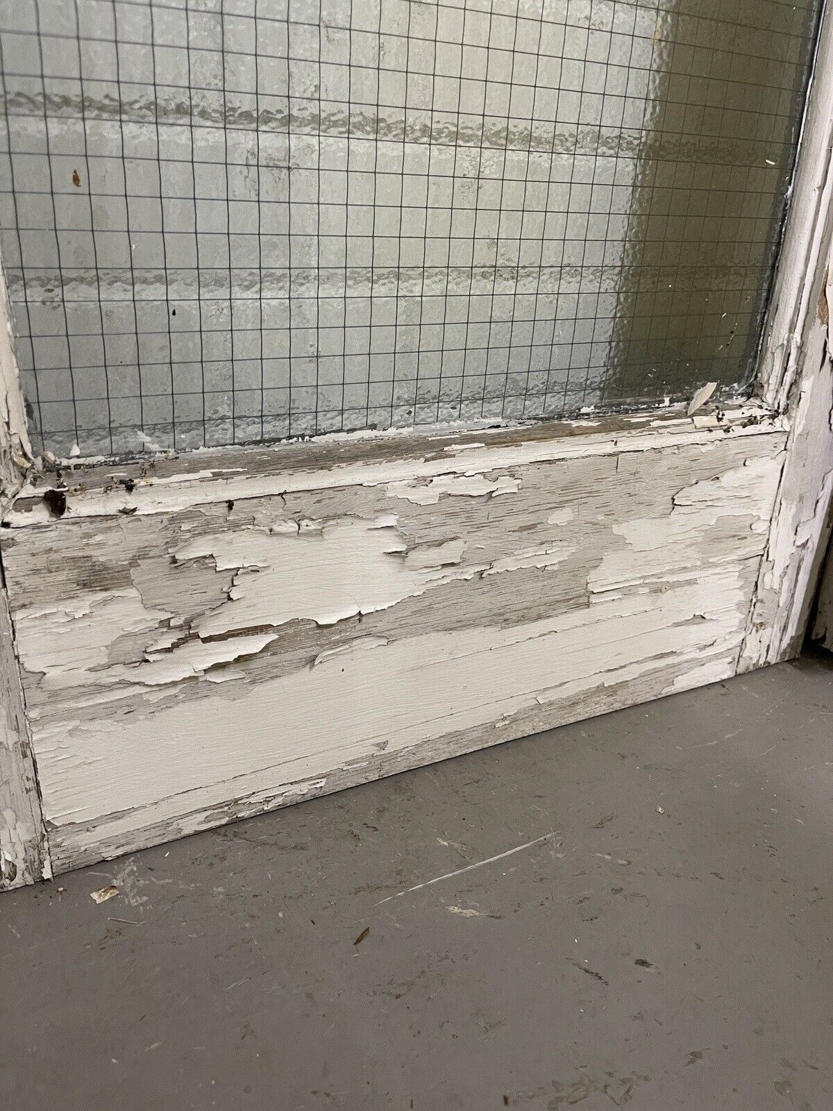 Reclaimed Industrial French Safety Glass Wooden Double Doors 1970 x 1165