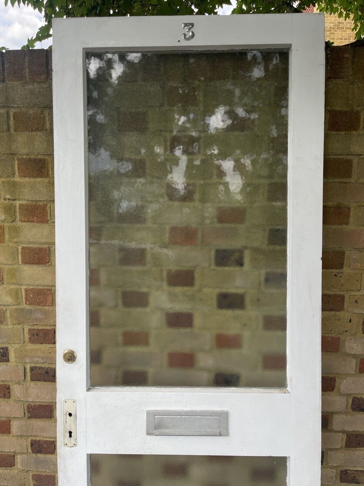 Reclaimed Old Single panel Glass Wooden Door Side Back Door 2090 x 832mm