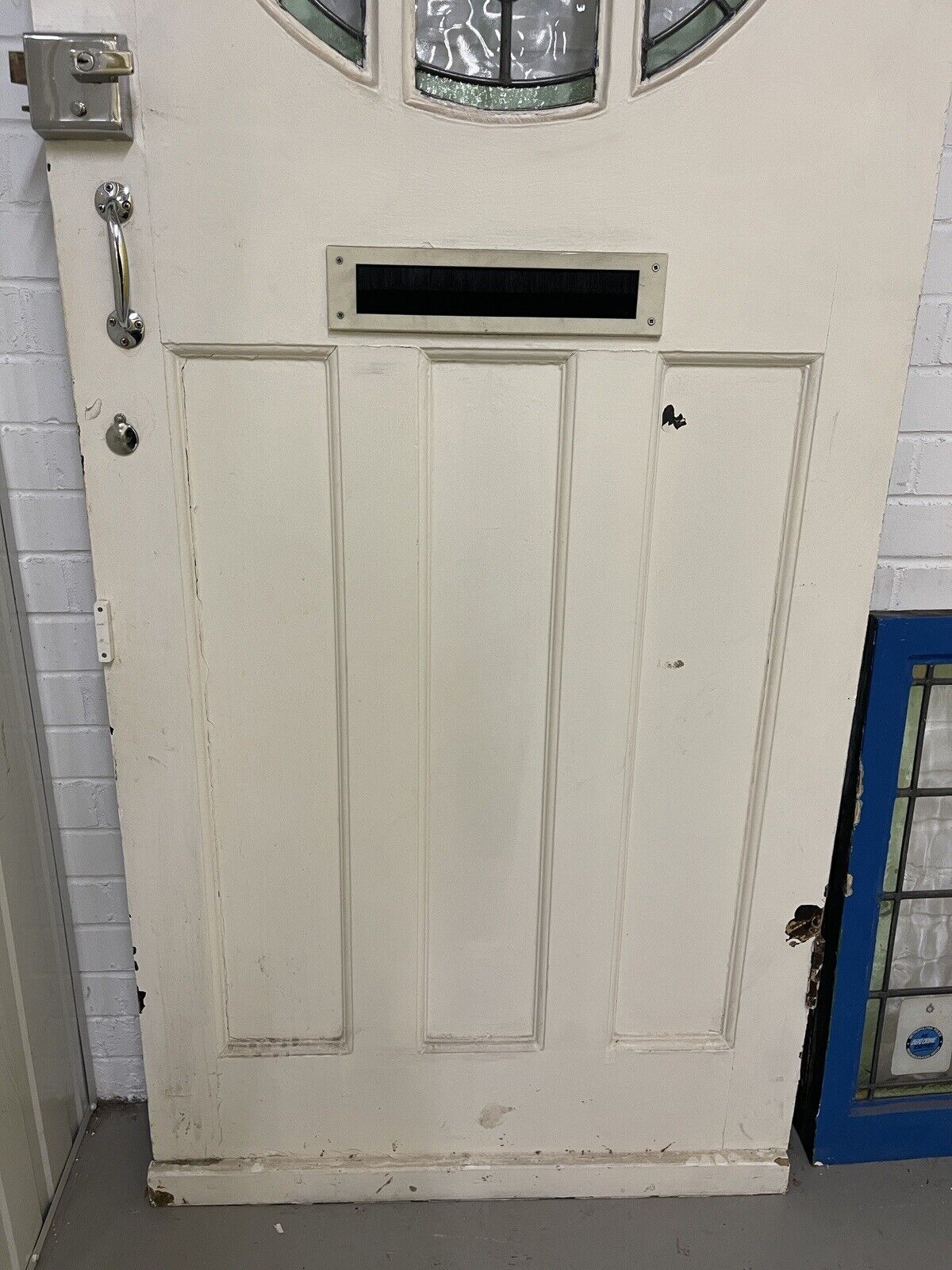 Reclaimed Victorian Georgian Edwardian Wooden Panel Front Door 2080mm x 860mm