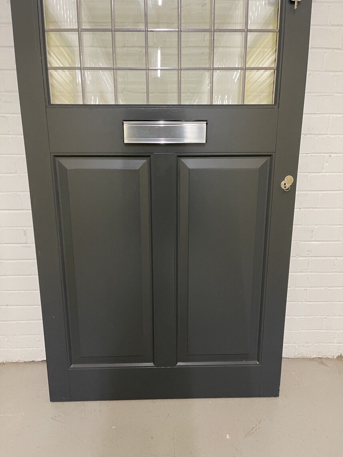 Reclaimed Style Wooden Bespoke Hardwood Leaded Light Front Door 2210 x 980mm