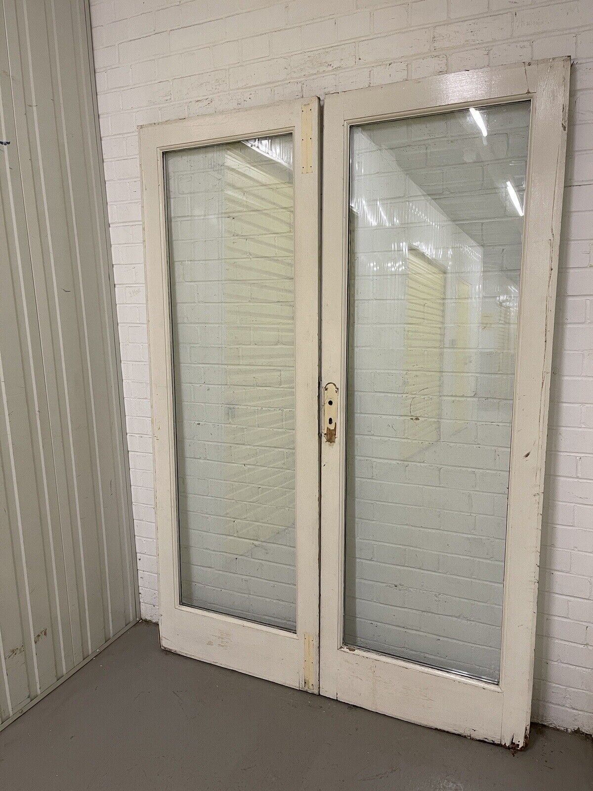 Reclaimed Old French Double Glazed Glass Wooden Double Doors 2005 x 1398mm