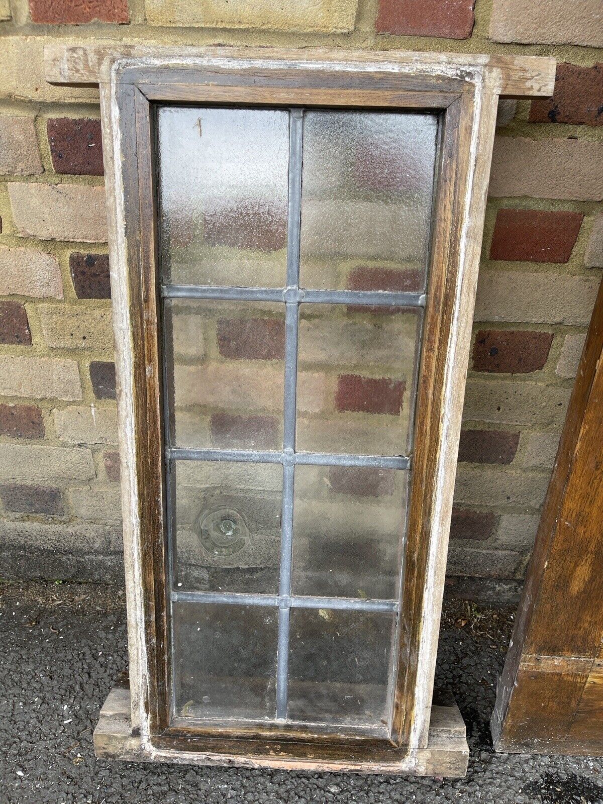 Reclaimed Oak Studded Wooden Front Door 1985 x 767mm With Wooden Side Window