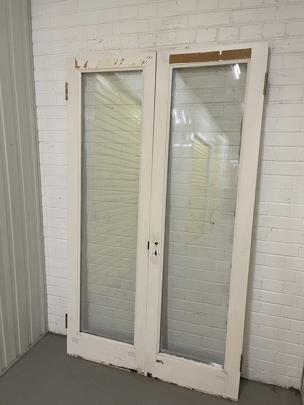 Reclaimed Old French Double Glazed Glass Wooden Double Doors 1975 x 1165mm