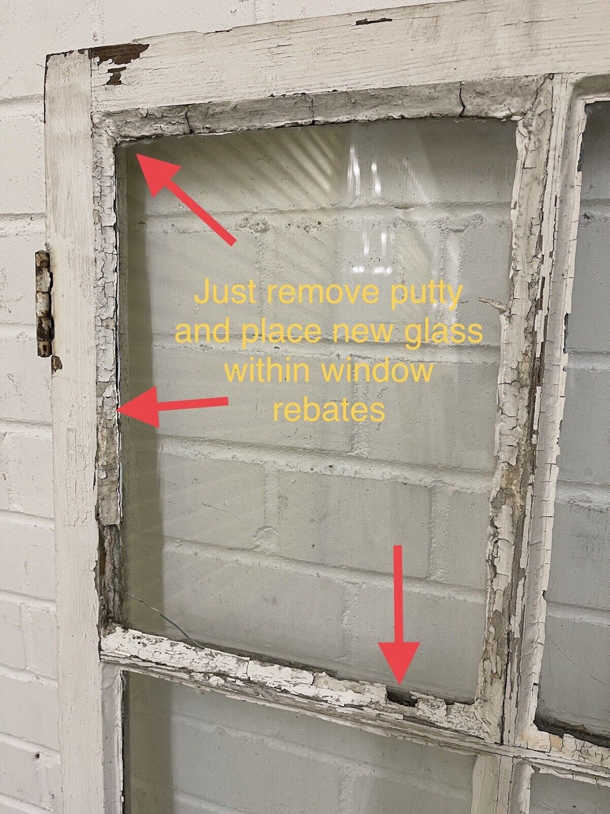Reclaimed Old Georgian 6 Panel Wooden Window 575 x 1095mm