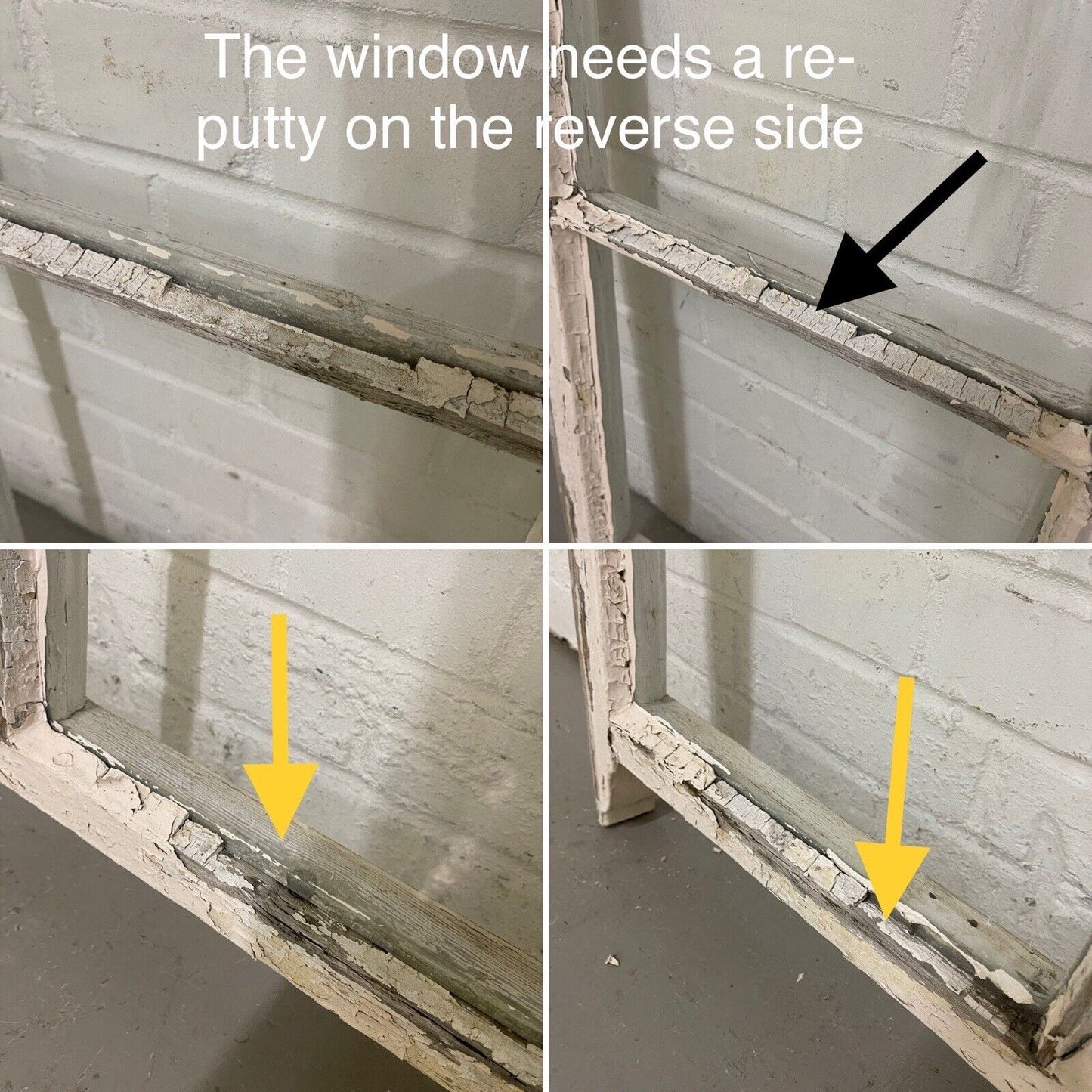 Reclaimed Old Georgian 4 Panel Wooden Window 865 x 725mm