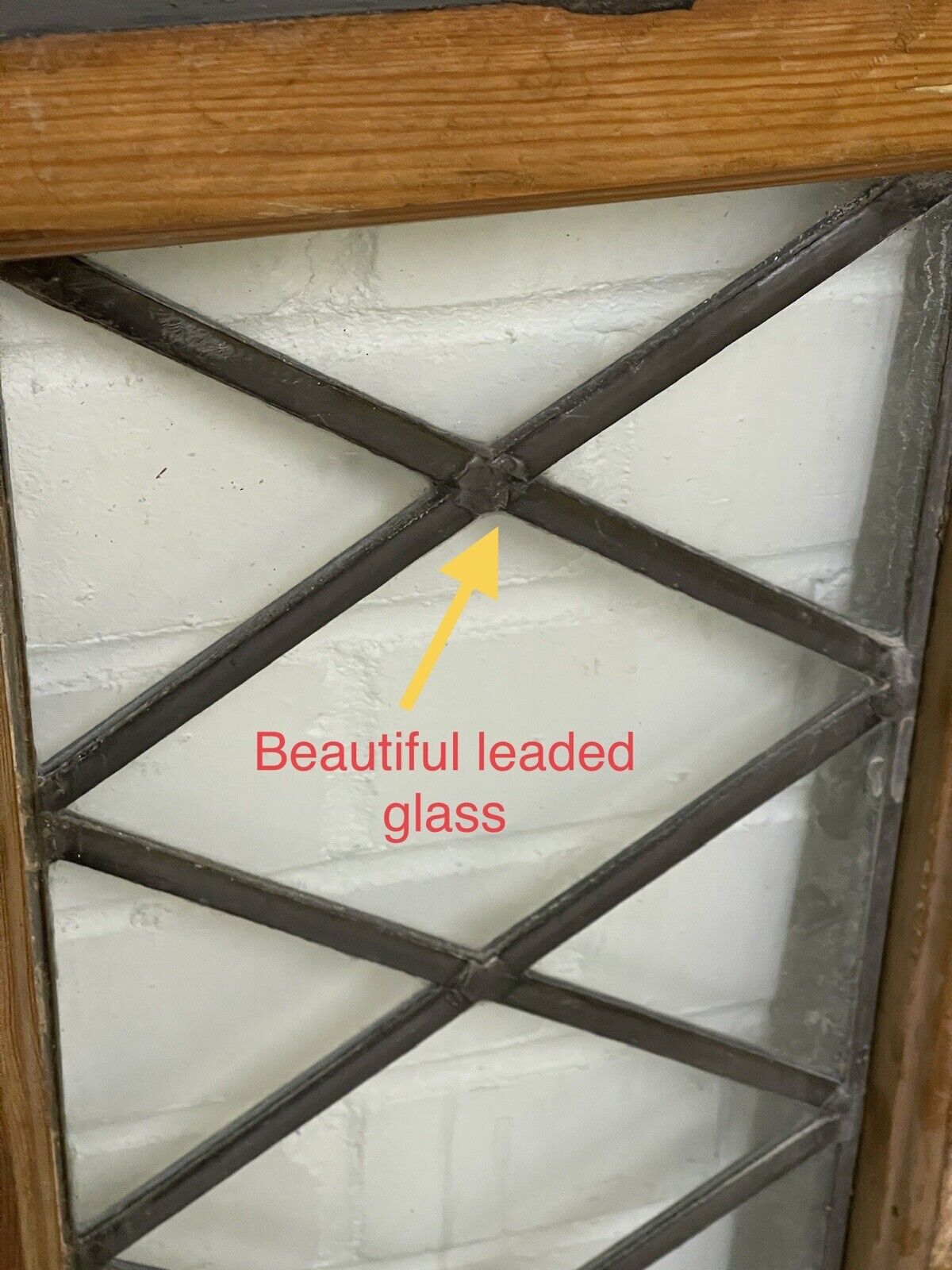 Job Lot Of 11 Reclaimed Leaded Light Diamond Panel Wooden Windows