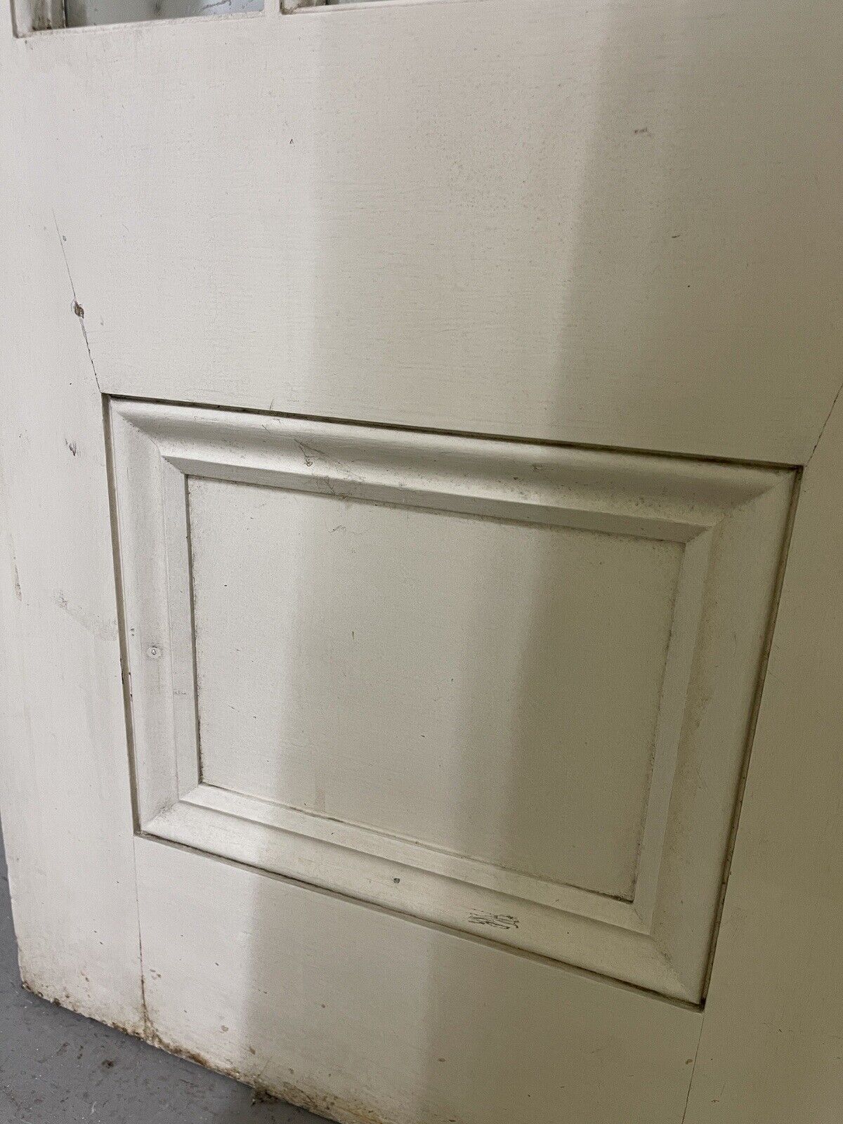 Reclaimed French Single Panel Bevelled Glass Wooden Double Doors 2005 x 900mm