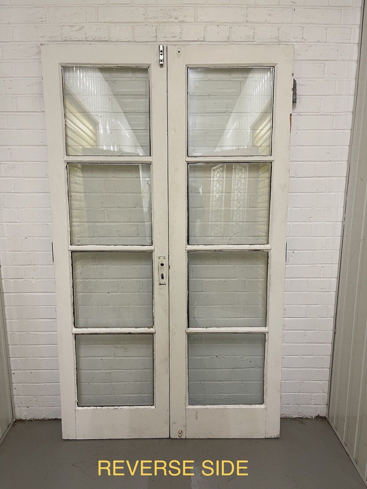 Reclaimed Old French Double Glazed Glass Wooden Double Doors 1980 x 1167mm