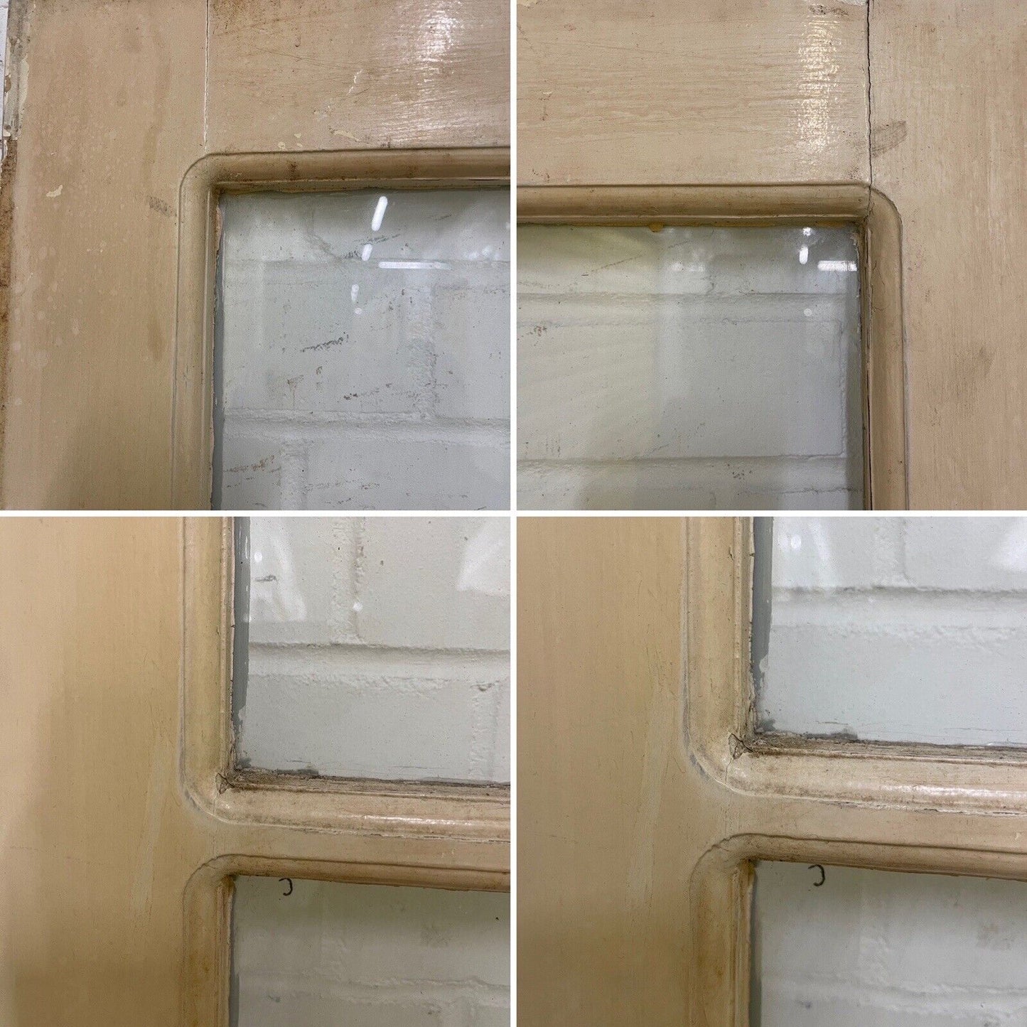 Reclaimed Old French Single Panel Glass Wooden Double Doors 1970mm x 1110mm