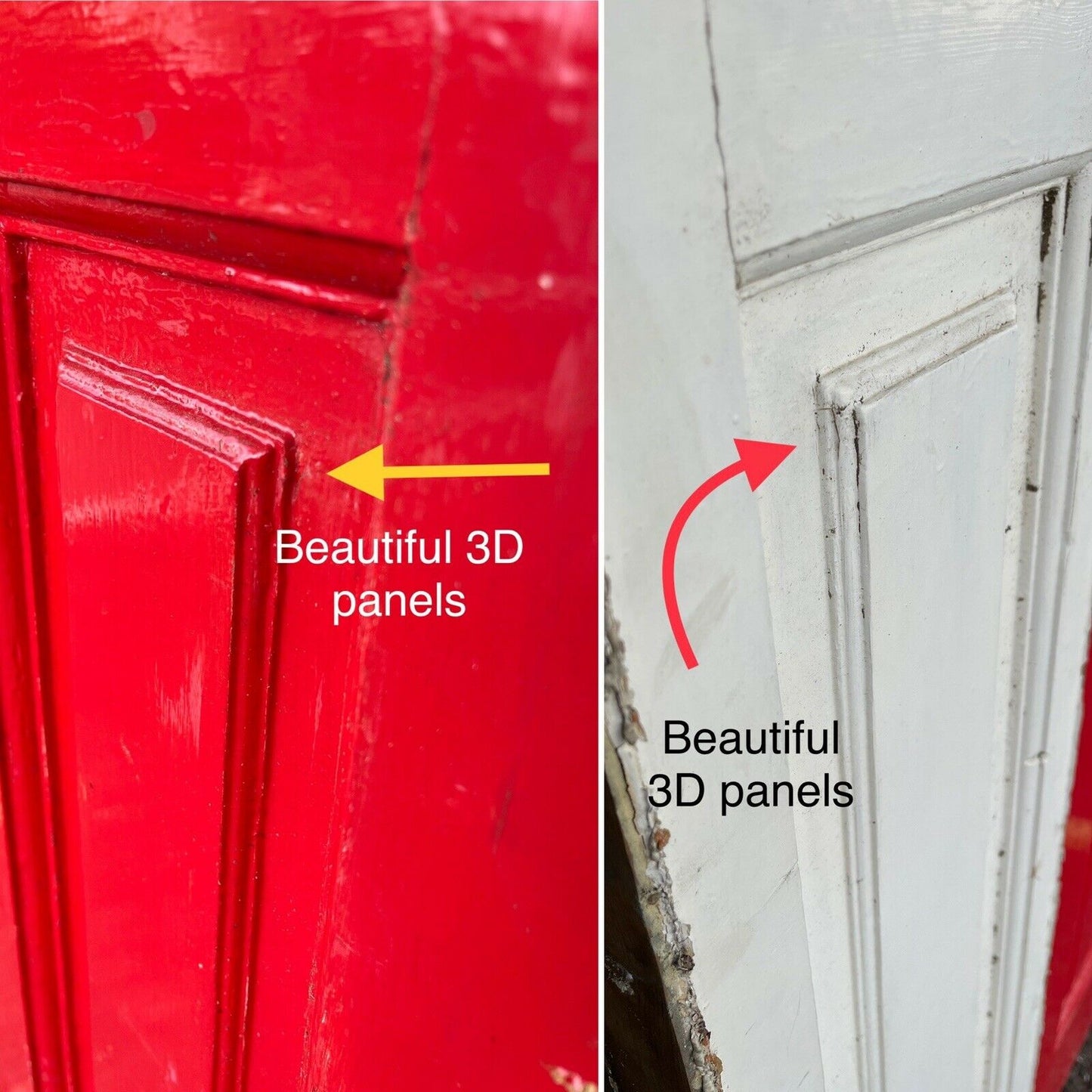 Reclaimed Victorian Edwardian Wooden Panel External Front Door With Surround