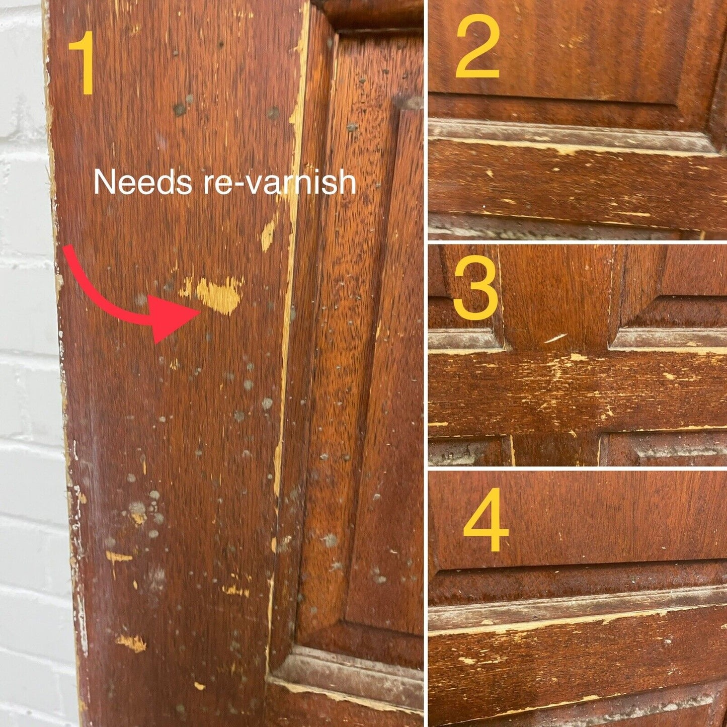 Modern Reclaimed Wooden Panel External Edwardian Front Door 2078 x 865mm