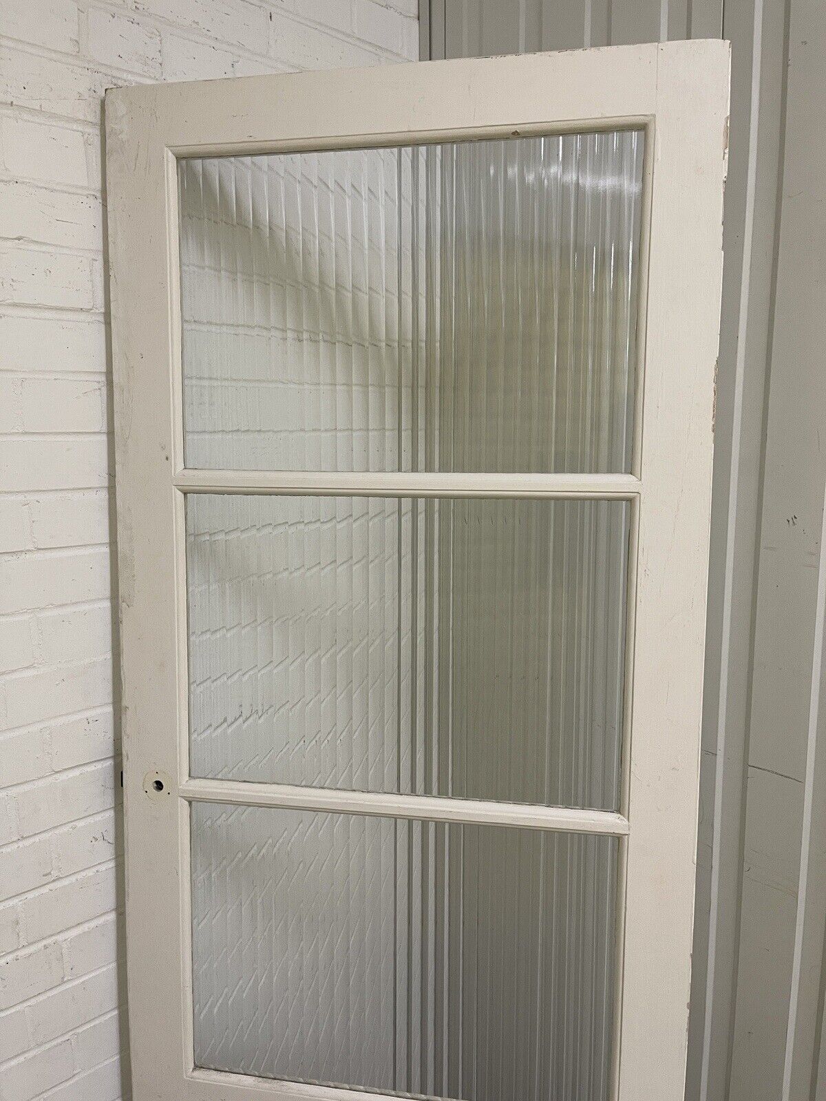 Reclaimed  Reeded Glass Internal Or External Door 1965 x 760mm
