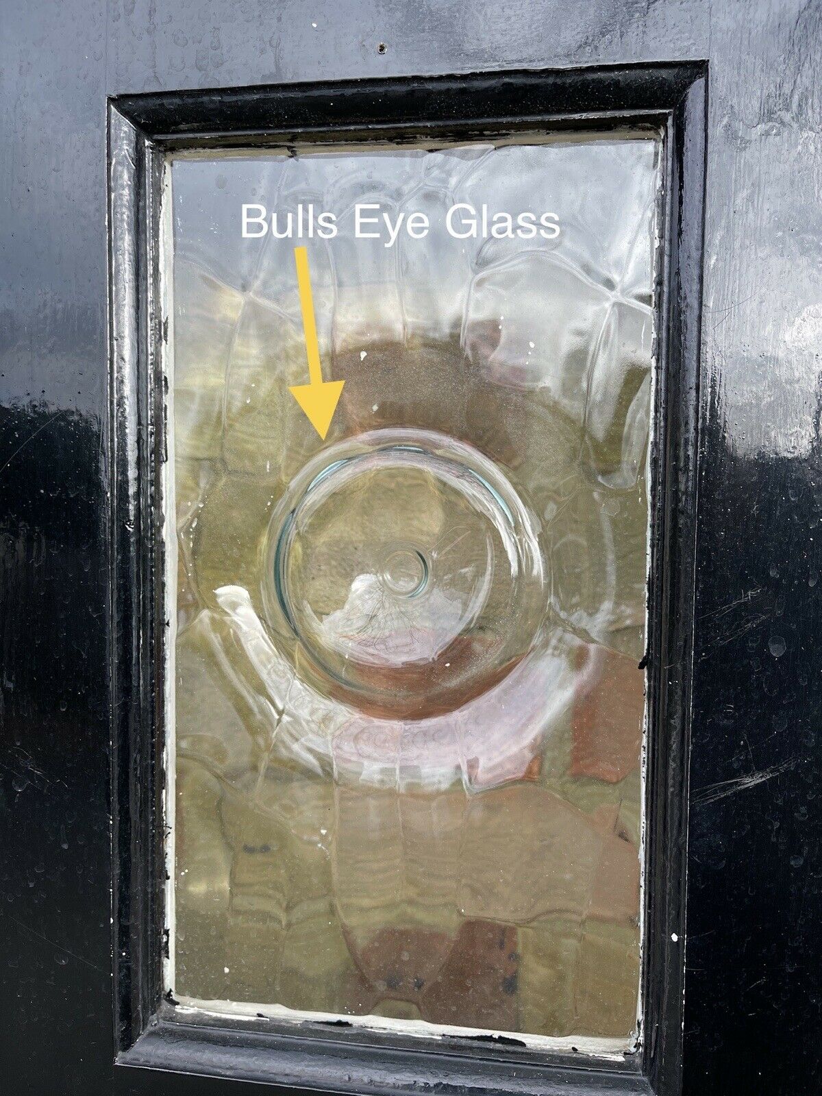 Reclaimed York Wooden Panel External Front Door Bulls Eye Glass 2035 x 814mm