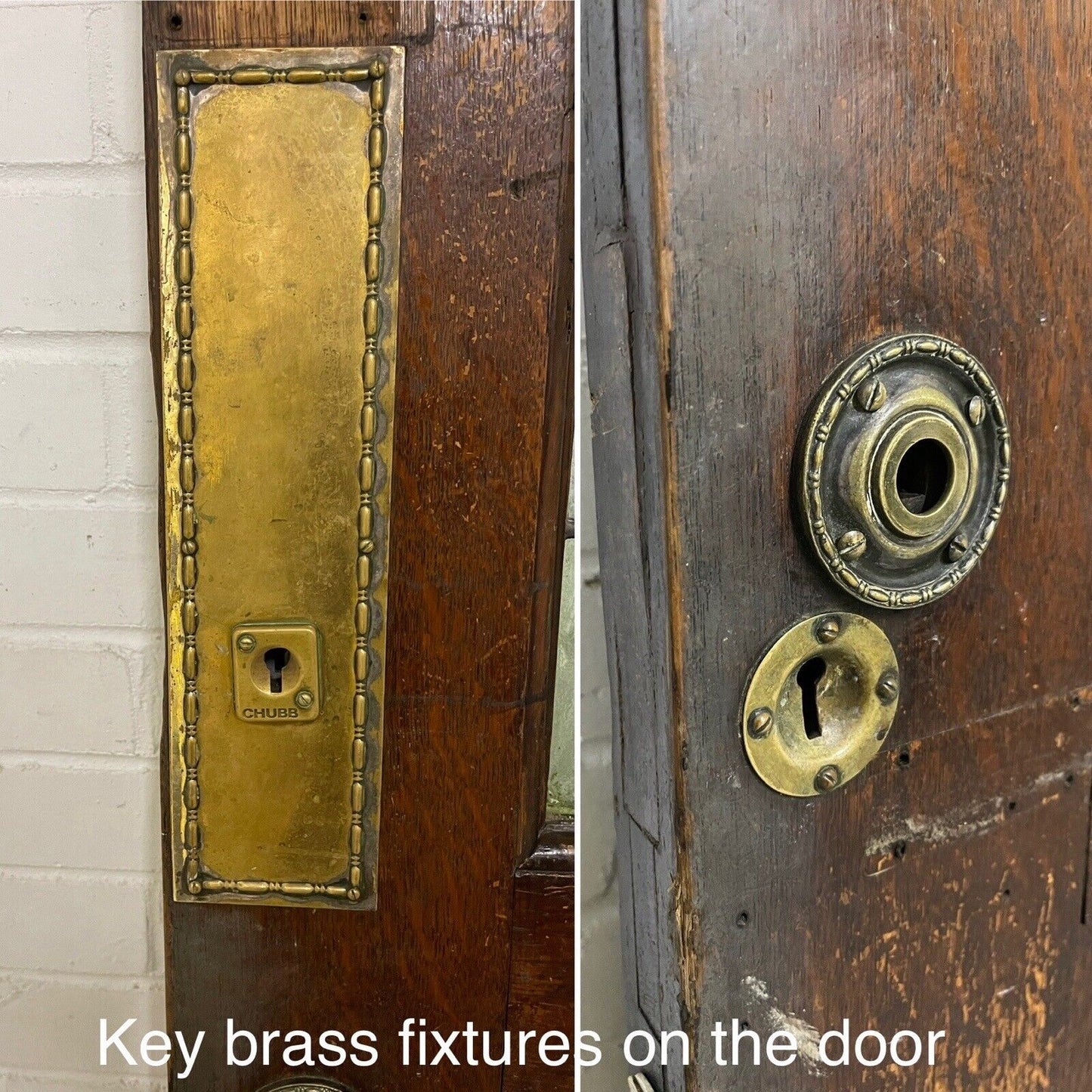 Reclaimed Arts And Crafts Old Oak Wooden Front Door 2120 Or 2125 x 1140mm
