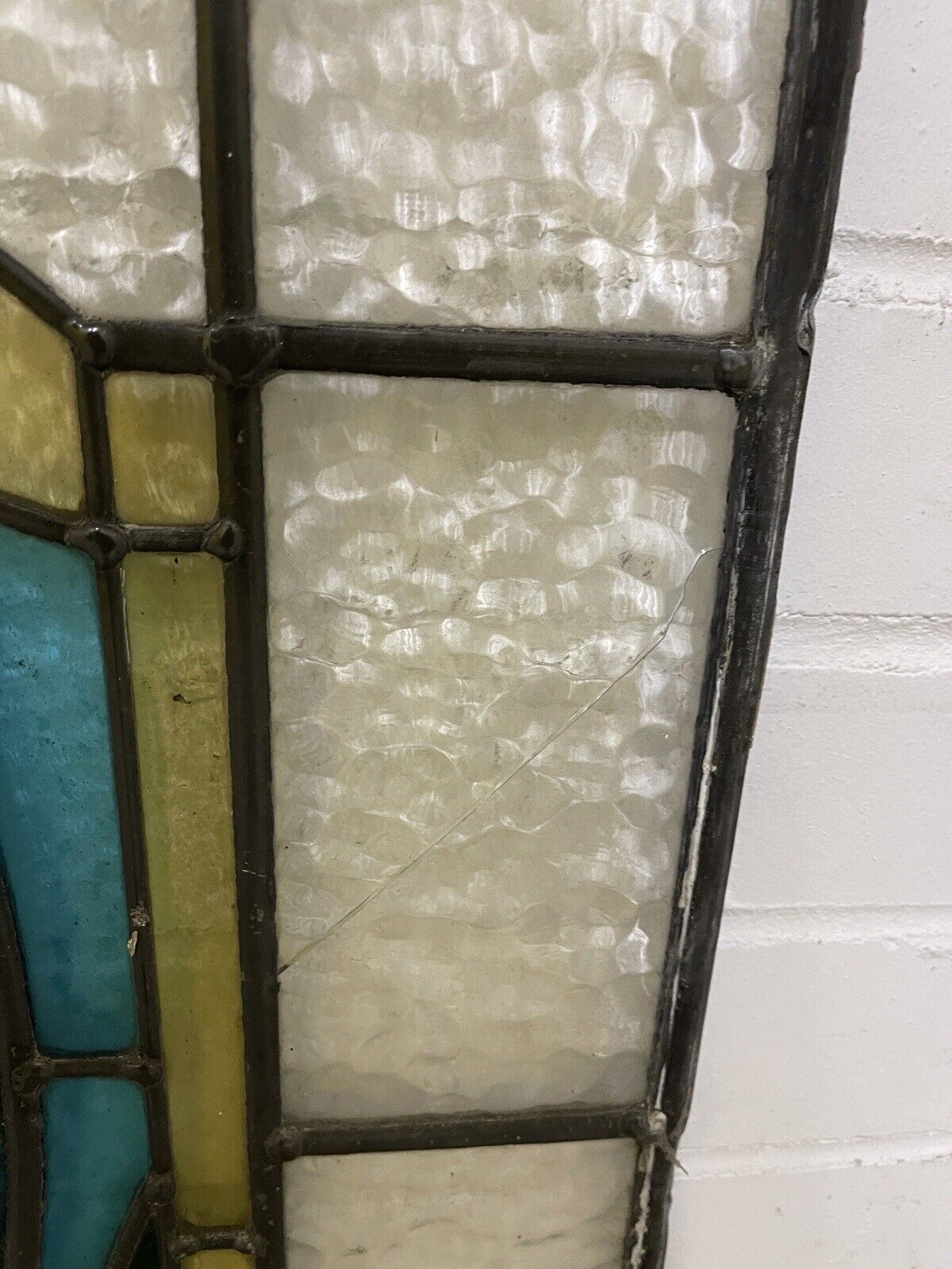 Reclaimed Art Nouveau Leaded Light Stained Glass Surround Panels