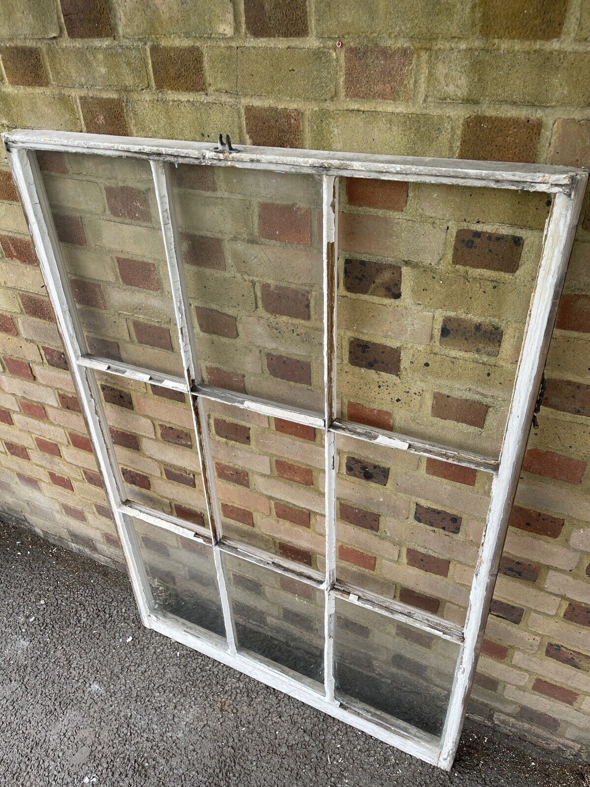 Large Reclaimed Old Georgian 9 Panel Wooden Window 1540 1525 x 1040mm